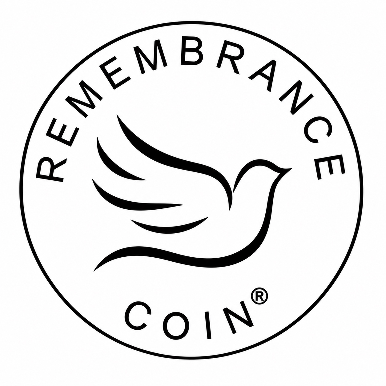 Remembrance Coin dove logo